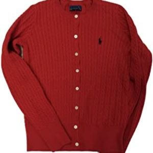 Ralph Lauren Kids Burgundy button down sweater